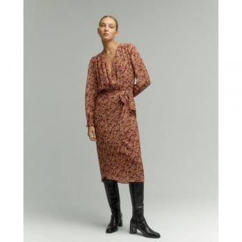 Vestido midi estampado de manga larga Tintoretto