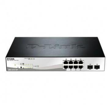D-Link DGS-1210-10P 10-Port Gigabit PoE Managed L2 Network Switch with 1U Rackmount