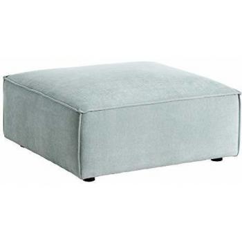 Púff Chaise Longue Modular, contemporáneo Verde de Terciopelo y Plumas, de 94x94x44 cm - LOLAhome