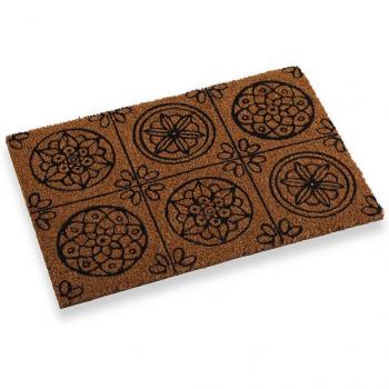 Felpudo Mandalas Claro 60x40cm Fibra de Coco Decorativo Resistente Antideslizante Ecológico