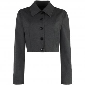 Pinko Women's Doccia Single-Breasted Cropped Jacket in Grey | Size XS | 104221A15M Color I76