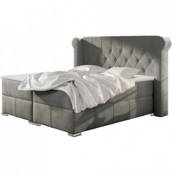 Cama Continental Baltimore 132 Doble Tapiz Magic Velvet Gris 180x200 con Somieres 220x215x125cm