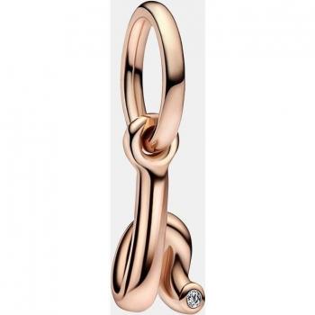 Pandora Rose Gold Script Letter H Charm with Zirconia