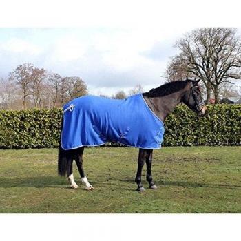 Qhp Manta Lana Con Adorno Azul Plata 175 Cm