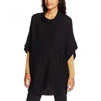 VILA CLOTHES VIHOLD KNIT PONCHO, poncho Mujer, Negro