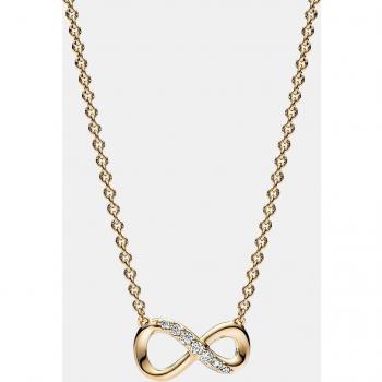 Collar Pandora Moments Infinito Brillante con Circonitas en Plata de Ley y Baño de Oro 18K, Referencia 368821C01-50