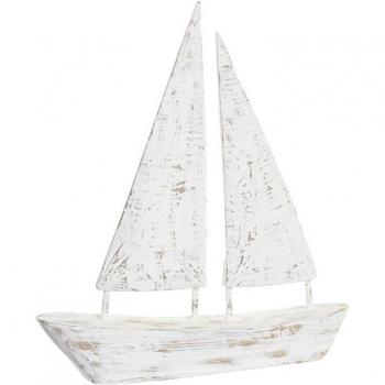 Figura Decorativa Velero Beige y Blanco de DKD Home Decor