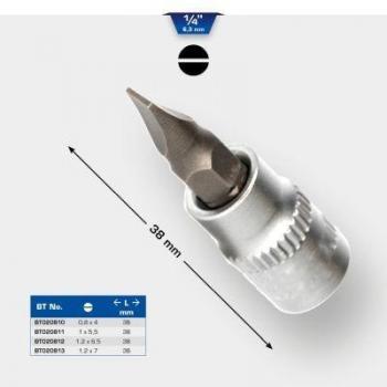 Brilliant Tools BT020813 1/4 bit nástrčný s drážkou, 1,2 x 7 mm - Piezas insertables de llave de cubo KS TOOLS