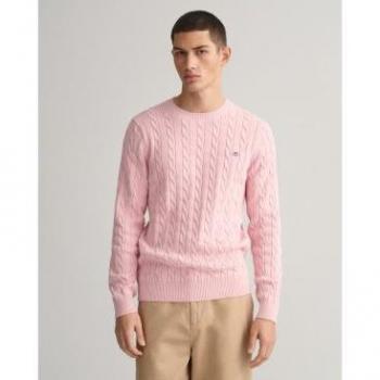 Jersey de punto de ochos en algodón rosa Gant para hombre