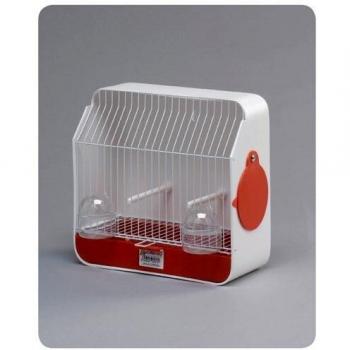 Curiosa - Jaula para Pájaros - 34x17x32 cm - Ideal para Recoger los Restos de Comida y Excrementos - Incluye 2 Comederos Individuales y 2 Posaderos - Alamber