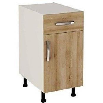 MEKA-BLOCK Módulo de Cocina con cajón y Puerta, Madera, Haya Natural, 60x40x80 cm