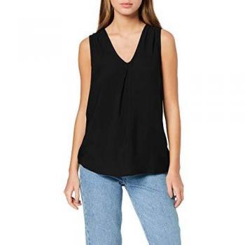 Vero Moda Vmeva V-Neck S/l Top Exp Noos Camiseta sin Mangas, Negro