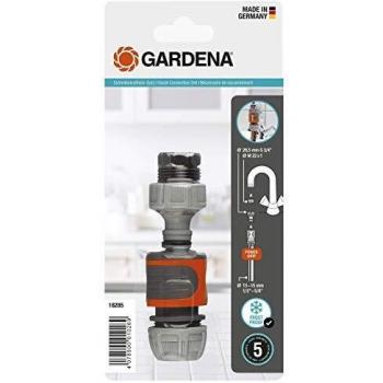 GARDENA Set de conexión triple para grifos de Cocina y mangueras diámetro INT. 13-15 mm, ofrece conexión rápida al grifo, contenido 1 x 2906, 1 x 18201, 1 x 18215, Gris, Naranja 18285-20