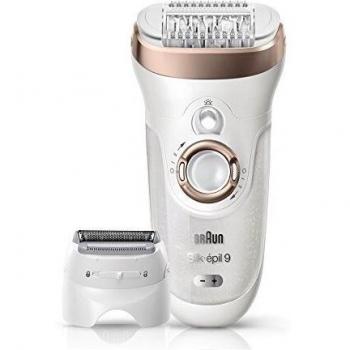 Braun Silk-épil 9 Depiladora Mujer con Tecnologí­a SensoSmart y Cabezal de Afeitado y Recorte, 6 Accesorios, Uso en Seco y en Mojado, Inalámbrica, 9-561, Blanco/Bronce