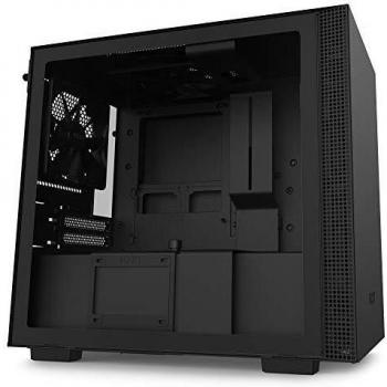 NZXT H210 Caja PC Gaming Mini-ITX, Panel frontal E/S Puerto USB de Tipo C, Panel Lateral de Cristal Templado, Preparado para Refrigeración Líquida, Soporte para Radiador, Negro