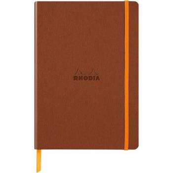 Cuaderno Rhodiarama A5 con cubierta blanda y líneas horizontales - Cobre