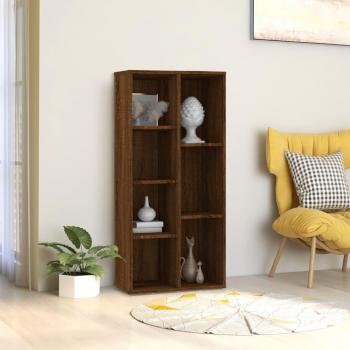 Estantería de madera contrachapada 50x25x106 cm en colores Blanco, Negro y Roble Sonoma, mueble de almacenaje para oficina, estudio, sala de estar y dormitorio