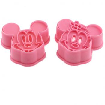 DeColorDulce Mickey Minnie Mouse Cortadores y marcadores Galleta ABS, Rosa, 2 Piezas de 6 x 5 x 2 cm Cada una