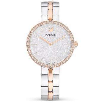 Swarovski Cosmopolitan Watch, Swiss Made, Metal Bracelet, White, Rose Gold-Tone Finish