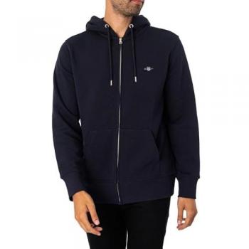 Chaqueta de chándal para hombre GANT - Sudadera con capucha de cierre completo, ajuste regular, mezcla de algodón, logo Shield