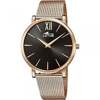 LOTUS Reloj Modelo 18730/2 de la colección Minimalist, Caja de 38 mm Negro con Correa de Acero Rose para señora