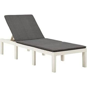 SATURNIA 8330052 Tumbona Resina Blanca Haiti con Cojines, Polipropileno, Multicolor, One Size
