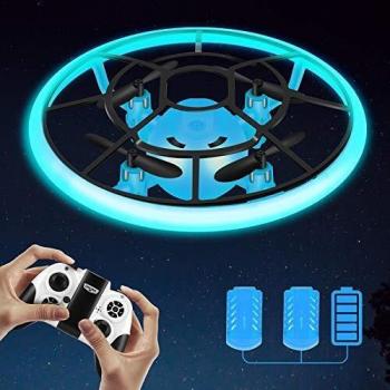 Regalos para niños, RC Helicopteros Teledirigidos con Luces LED Brillantes, Mini Drone para Principiante y niños, Juguete Voladora con 2 baterías, 360° Flip, Altitud Hold, Modo sin Cabeza