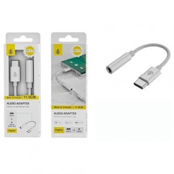 Adaptador de Audio Type-C a Jack 3.5mm Hembra Blanco - 11.5cm - NB1473