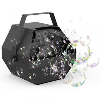 Fansteck 1L 25W Máquina de Burbujas portátil, Alto Rendimiento Fabricante de pompas, Mecanismo de soplador automático y Motor silencioso, Máquina de Efectos para Fiestas o escenarios - Negro