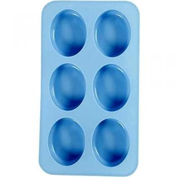 Molde de silicona ovalado, 6 cavidades, 28 x 16 x 2,5 cm, capacidad de 100 ml cada una