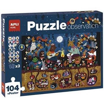 APLI Kids- Bosque Puzle Observation, 104 Piezas, Multicolor