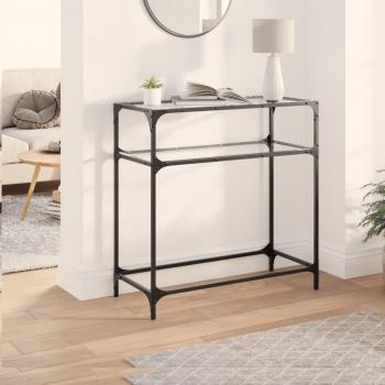 Mesa consola de vidrio transparente y acero 80x35x81 cm Vidaxl
