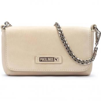 Bolso Pikolinos Anna WHA-1077 Bandolera de piel en Color Marfil