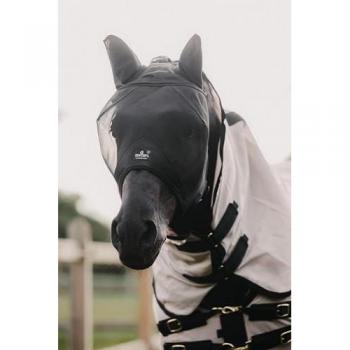 Máscara antimoscas clásica con orejas para caballos Kentucky, color negro