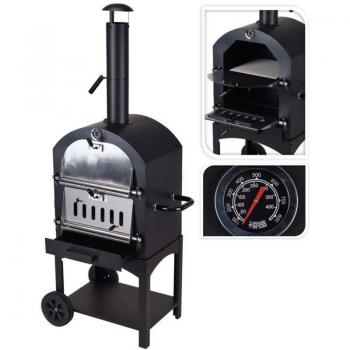 Barbacoa horno de pizza Progarden 68x48x156cm negro