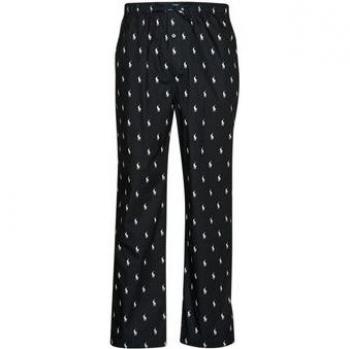 Polo Ralph Lauren Men's Black Wide Pajama Pants with Pony Player Print