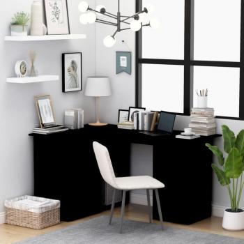 vidaXL Black Corner Desk, 145x100x76 cm, Engineered Wood