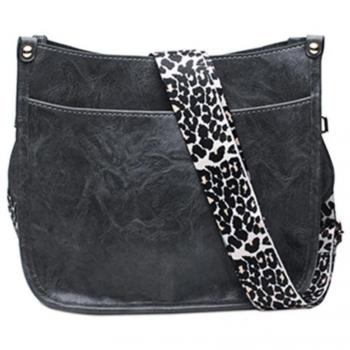 Vegan Leather Crossbody Bag - Gray