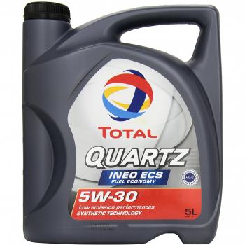 Aceite de Motor Total Quartz Ineo ECS 5W30 - Euro 5, 5 Litros, Compatible con Peugeot y Citröen