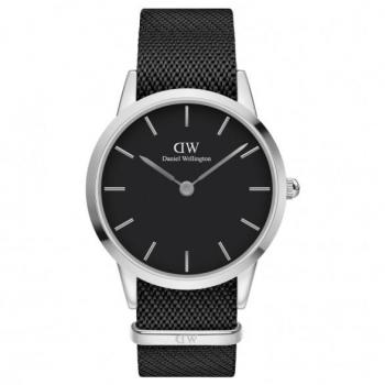Reloj Daniel Wellington Iconic 40 mm Dial Negro NATO Plata