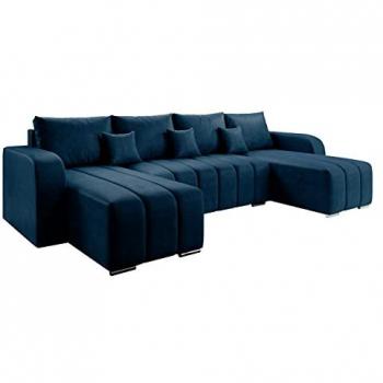 Sofá rinconero Muncie 108 con función de descanso y caja de ropa de cama, dimensiones 313x147x86cm