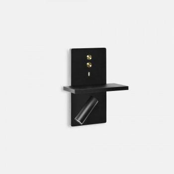 Aplique con luz de lectura Elamp Aluminio Oro - Luz LED de lectura USB, color negro y dorado, 175 lúmenes, temperatura de color 2700K