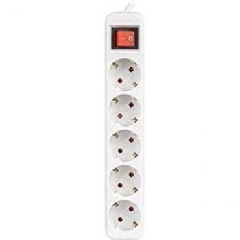 REGLETA LANBERG 5 TOMAS SCHUKO CON PROTECION BLANCA 1.5M