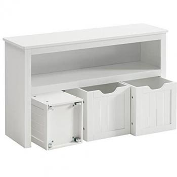 Estantería Infantil para Juguetes con Cajones con Ruedas, Aparador de Almacenamiento, 102x30x60 cm, Ideal para Salón y Dormitorio, Color Blanco