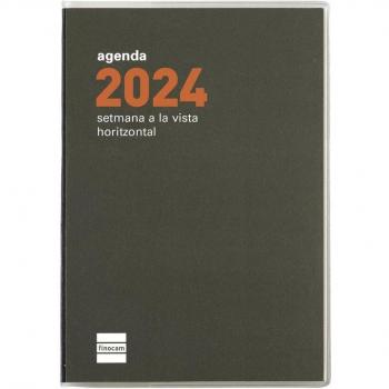 Finocam - Agenda 2024 Min PL3 Semana Vista Horizontal 82x127mm Gris Catalán
