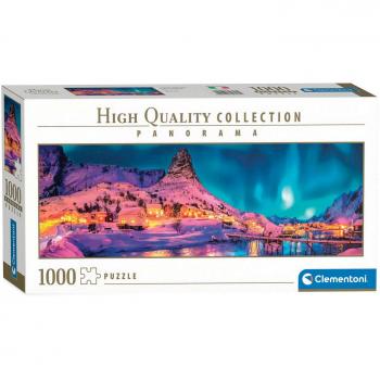 Puzzle panorámico de 1000 piezas Noche colorida en las Islas Lofoten
