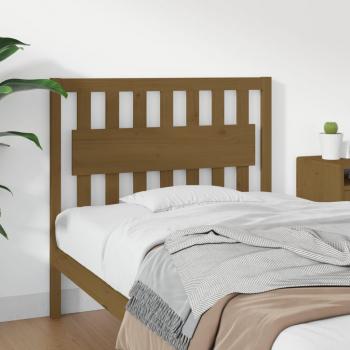 Cabecero para cama de madera maciza de pino marrón miel 105,5x4x100 cm