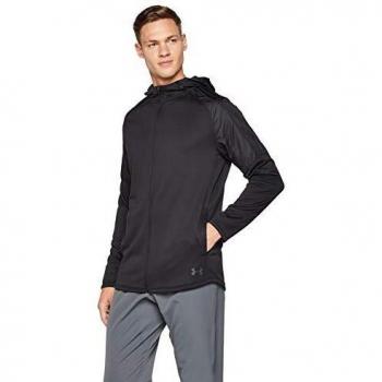 Under Armour Mk1 Terry FZ Hoodie Parte Superior del Calentamiento, Hombre, Negro, LG