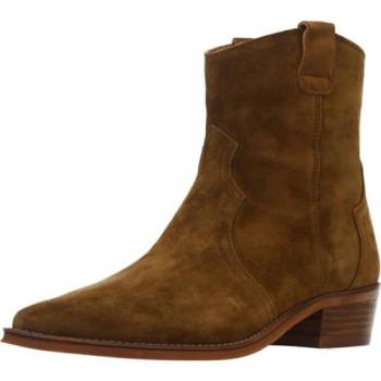 Botines Cowboy de Piel para Mujer Alpe Marrón Modelo Holly, Talla 39, Casual