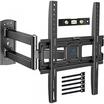 Soporte de Montaje de Pared para TV Brazo Articulado Único de Movimiento Completo para la Mayoría de 32-55 TV de Plasma con Inclinación, Giro y Rotación de hasta 35 kg VESA 400x400mm